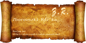 Zborovszki Réka névjegykártya