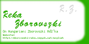 reka zborovszki business card